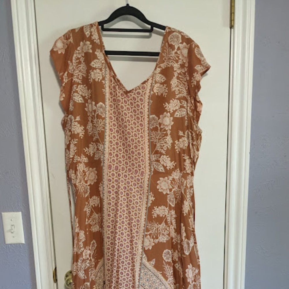 Cute Rayon Midi Dress, fall colors